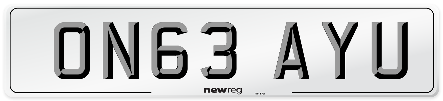 ON63 AYU Number Plate from New Reg